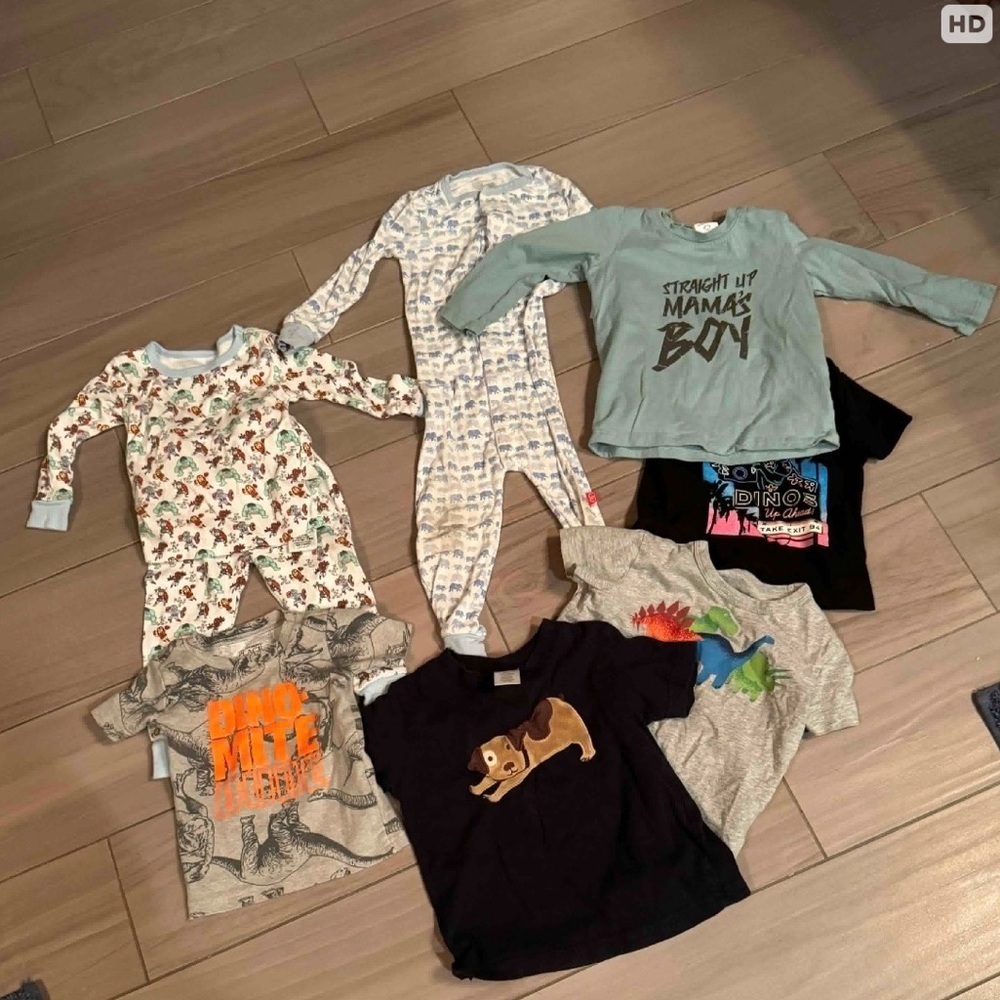 7pc bundle lot 12-18m 1pj 1 sleeper 5 shirts
